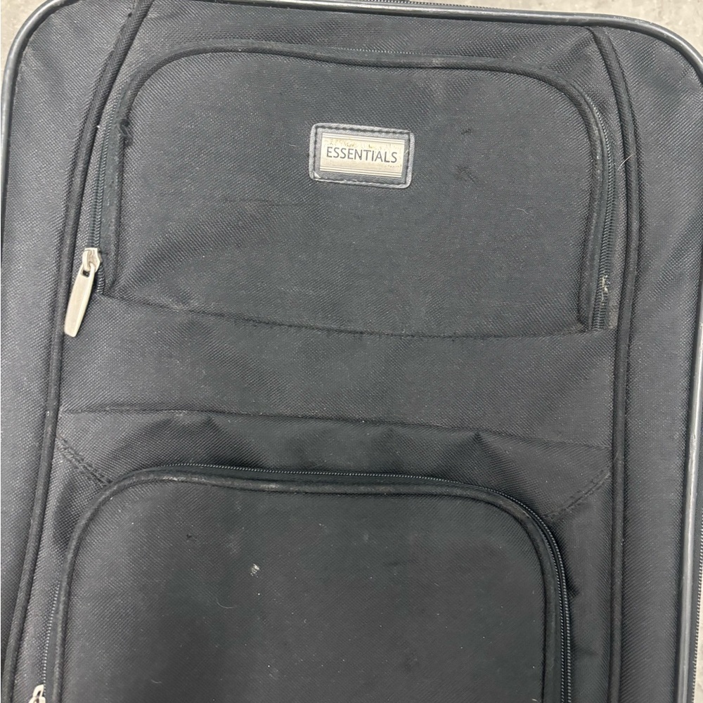 Essentials Black Suitcase With Retractable Handle… - image 3